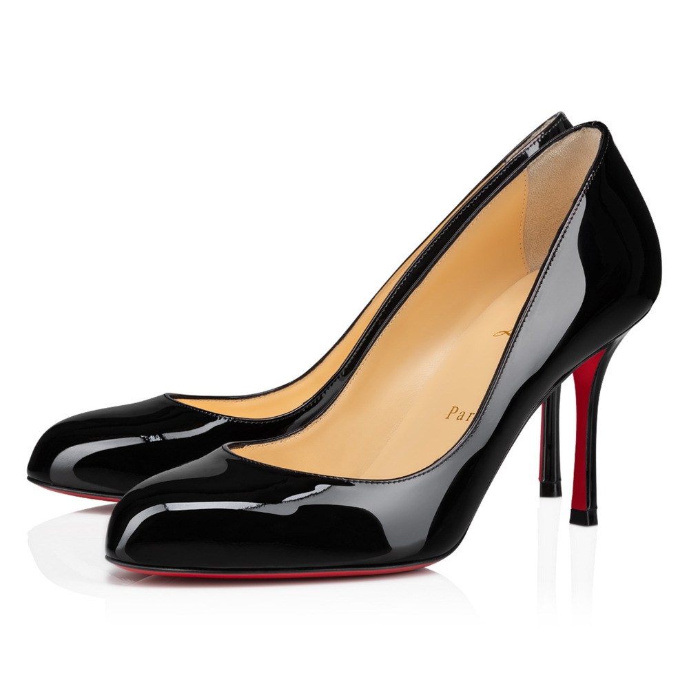 Christian Louboutin Dolly Pump 85 Black Patent Leather Round Classic Heel 41.5
